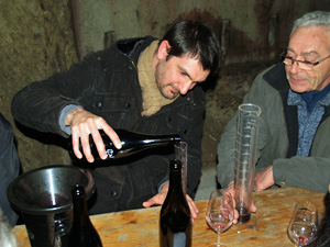 Wine blending gift in France. Blend wines in the cellar at Chinon