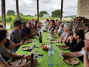 Winemakers' lunch in a French castle in the Loire Valley