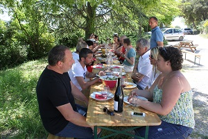Winemaker meal at the Domaine la Cabotte Rhone Valley