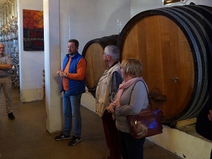 Visiting the cellar at Domaine Stentz-Buecher in Alsace, France