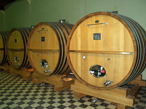 Ageing the wine in oak casks