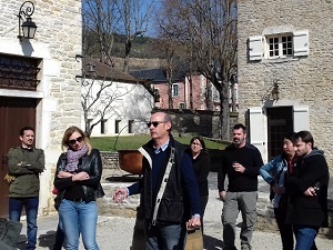Wine and course tasting in a French winery, Santenay, Burgundy