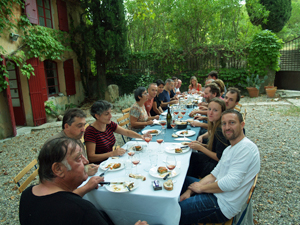 Harvesters' lunch in a French Orgnic winery