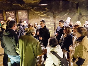 In the cellar beneath the Chinon fortress to taste the wines that are still ageing