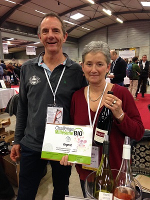Eric and Marie-Pierre Plumet from Domaine la Cabotte, silver medal winners at Challenge Millésime Bio
