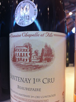 The wine "Santenay, 1er cru, Beaurepaire" Chapelle
