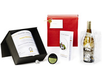 Each Gourmet Odyssey Wine Experience client receives a personalised welcome gift pack containing a sommelier's apron, Drop Stop and adopt a vine certificate