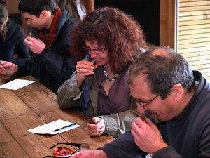 Wine Course with teh winemaker. Identifying the aromas found in wine