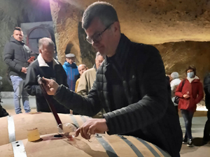 Tasting wines from the barrel 