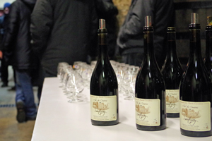 Wine tasting of Burgundy wines in the Cotes de Beaune, France