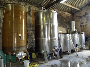 The fermentation vats in the cellar